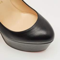 Pre Owned Christian Louboutin Black Leather Electropump Studded Platform Pumps Size 37