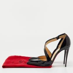 Pre Owned Christian Louboutin Black Patent Leather Pointed Toe Ograde Pumps Size 39