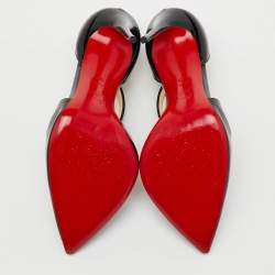 Pre Owned Christian Louboutin Black Patent Leather Pointed Toe Ograde Pumps Size 39