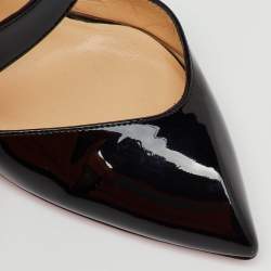 Pre Owned Christian Louboutin Black Patent Leather Pointed Toe Ograde Pumps Size 39