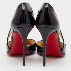 Pre Owned Christian Louboutin Black Patent Leather Pointed Toe Ograde Pumps Size 39
