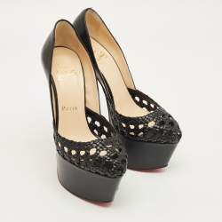 Pre Owned Christian Louboutin Black Leather Votre Altesse Pumps Size 35