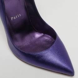 Pre Owned Christian Louboutin Purple Leather Hot Chick Pumps Size 38.5