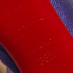 Pre Owned Christian Louboutin Purple Leather Hot Chick Pumps Size 38.5