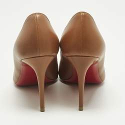 Pre Owned Christian Louboutin Brown Leather Kate Pumps Size 37