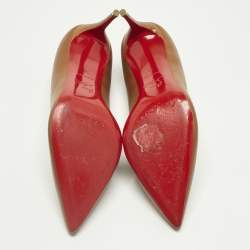 Pre Owned Christian Louboutin Brown Leather Kate Pumps Size 37