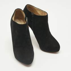 مملوكة مسبقًا Christian Louboutin Black Suede Belle Ankle Boots Size 36.5