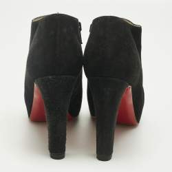 مملوكة مسبقًا Christian Louboutin Black Suede Belle Ankle Boots Size 36.5