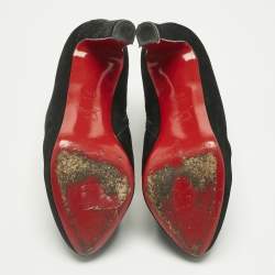 مملوكة مسبقًا Christian Louboutin Black Suede Belle Ankle Boots Size 36.5