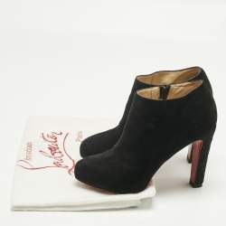 مملوكة مسبقًا Christian Louboutin Black Suede Belle Ankle Boots Size 36.5