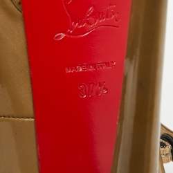 مملوكة مسبقًا حذاء كريستيان لوبوتان ماري جين مقدمة مفتوحة زيبا جلد أسود لامع مقاس 37.5