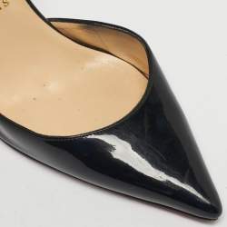 Pre Owned Christian Louboutin Black Patent Leather Iriza D'orsay Pumps Size 37