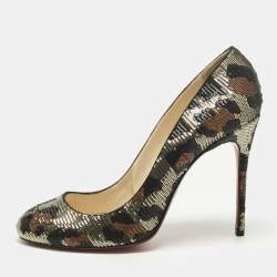 Pre Owned Christian Louboutin Tricolor Sequins Fifi Pumps Size 41