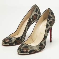 Pre Owned Christian Louboutin Tricolor Sequins Fifi Pumps Size 41