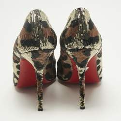 Pre Owned Christian Louboutin Tricolor Sequins Fifi Pumps Size 41