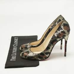 Pre Owned Christian Louboutin Tricolor Sequins Fifi Pumps Size 41