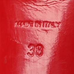 Pre Owned Christian Louboutin Beige Patent Leather Bianca Platform Pumps Size 38