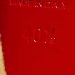 Pre Owned Christian Louboutin Brown Leopard Print Calf Hair Highness Peep Toe Platform Pumps Size 40.5