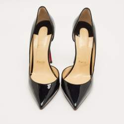 Pre Owned Christian Louboutin Black Patent Leather Iriza D'orsay Pumps Size 41