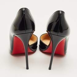 Pre Owned Christian Louboutin Black Patent Leather Iriza D'orsay Pumps Size 41