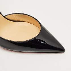 Pre Owned Christian Louboutin Black Patent Leather Iriza D'orsay Pumps Size 41