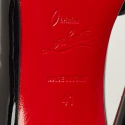 Pre Owned Christian Louboutin Black Patent Leather Iriza D'orsay Pumps Size 41