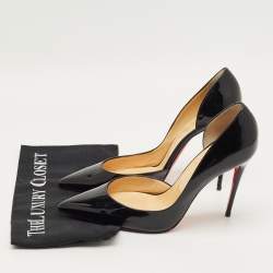 Pre Owned Christian Louboutin Black Patent Leather Iriza D'orsay Pumps Size 41