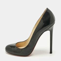 Christian Louboutin Black Patent Leather Simple Round Toe Pumps