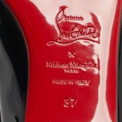 Pre Owned Christian Louboutin X Maison Margiel  Black Patent Leather Ballet Flats Size 37