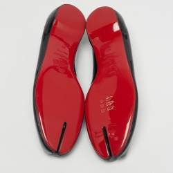 Pre Owned Christian Louboutin X Maison Margiel  Black Patent Leather Ballet Flats Size 37