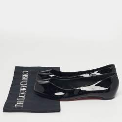Pre Owned Christian Louboutin X Maison Margiel  Black Patent Leather Ballet Flats Size 37