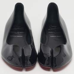 Pre Owned Christian Louboutin X Maison Margiel  Black Patent Leather Ballet Flats Size 37