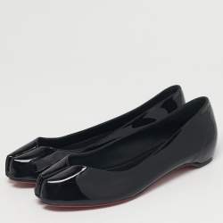 Pre Owned Christian Louboutin X Maison Margiel  Black Patent Leather Ballet Flats Size 37