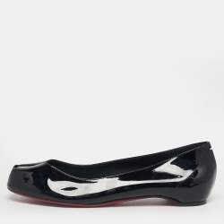 Pre Owned Christian Louboutin X Maison Margiel  Black Patent Leather Ballet Flats Size 37