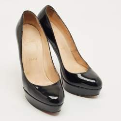 مملوكة مسبقًا Christian Louboutin Black Patent Leather Bianca Platform Pumps Size 40