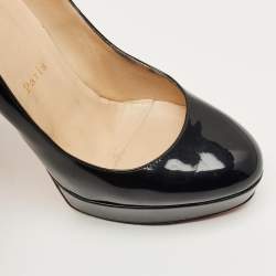 مملوكة مسبقًا Christian Louboutin Black Patent Leather Bianca Platform Pumps Size 40