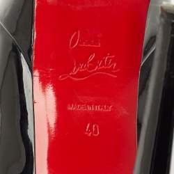 مملوكة مسبقًا Christian Louboutin Black Patent Leather Bianca Platform Pumps Size 40