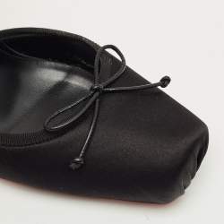 Pre Owned Christian Louboutin Black Satin Cassia Lace-Up Pumps Size 42