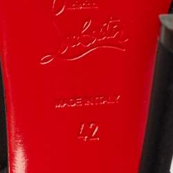 Pre Owned Christian Louboutin Black Satin Cassia Lace-Up Pumps Size 42