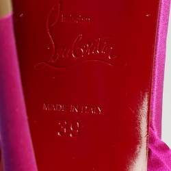 Pre Owned Christian Louboutin Pink Fabric Du Dessert Ankle Strap Sandals Size 39