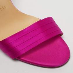 Pre Owned Christian Louboutin Pink Fabric Du Dessert Ankle Strap Sandals Size 39