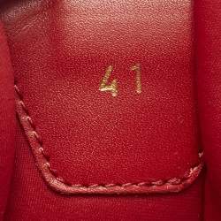 Pre Owned Christian Louboutin Multicolor Leather and Mesh Red Runner Lace Up Sneakers Size 41