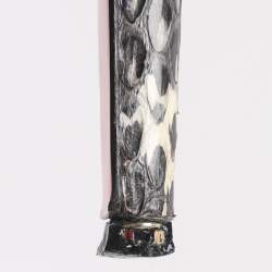 Pre Owned Christian Louboutin Grey/Gold Foil Leather and Python Leather Col Zippe Booties Size 40