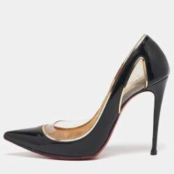 مملوكة مسبقًا Christian Louboutin Tricolor Patent Leather and PVC Cosmo Pumps Size 36.5