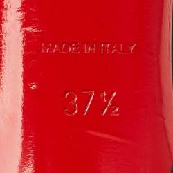 Pre Owned Christian Louboutin Black Patent Leather Bianca Platform Pumps Size 37.5