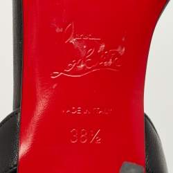 Pre Owned Christian Louboutin Black Leather O Marylin Slingback Sandals Size 38.5