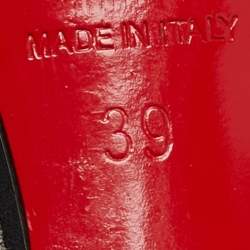 Pre Owned Christian Louboutin Multicolor Patent Leather Loubi Zeppa Wedge Sandals Size 39