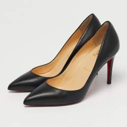 Pre Owned Christian Louboutin Black Leather Kate Pumps Size 39