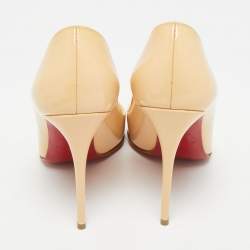 Pre Owned Christian Louboutin So Kate Size 35 Beige Patent Leather Pumps