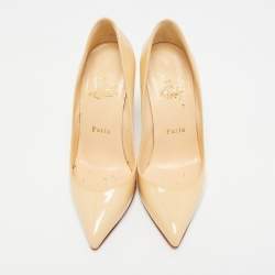 Pre Owned Christian Louboutin So Kate Size 35 Beige Patent Leather Pumps